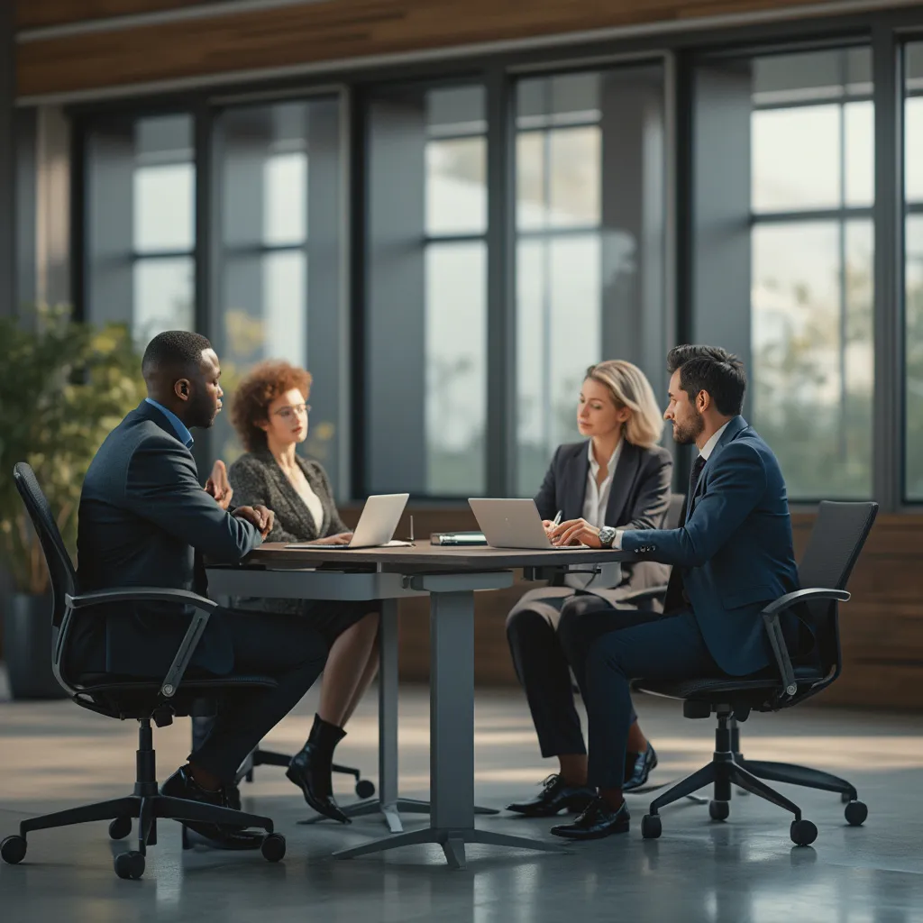 Sesión de formación empresarial con consultor